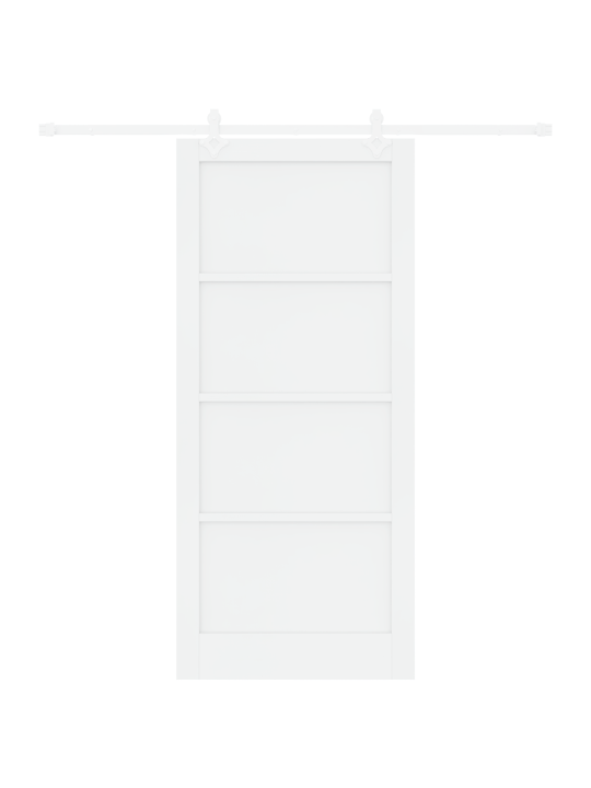 Slīdošās durvis ar aparatūras komplektu balts 93x211 cm cieta koka priede