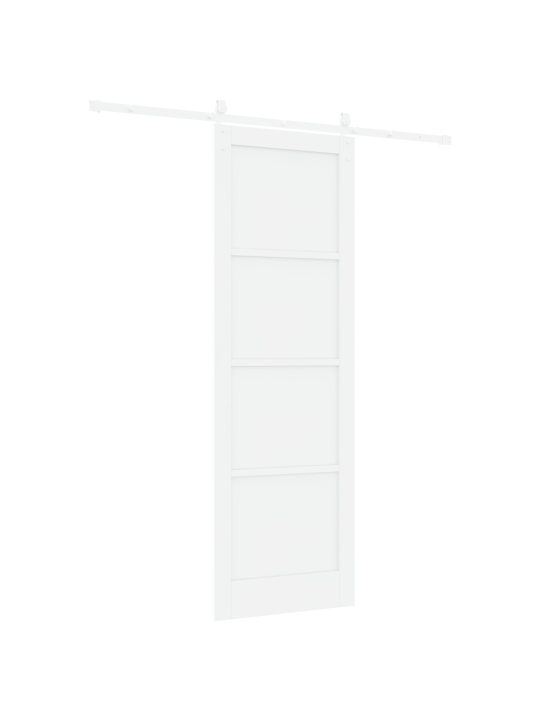 Bīdāmās durvis ar montāžas komplektu baltā krāsā 78x232 cm cieta koka priede