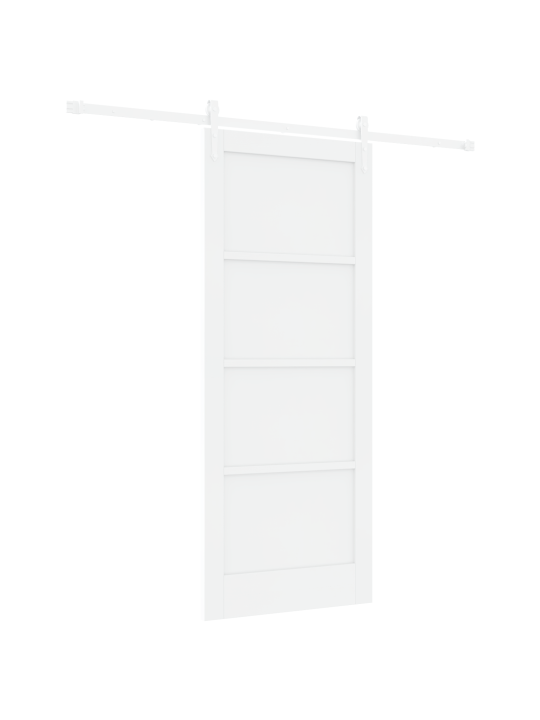 Bīdāmās durvis ar aprīkojuma komplektu baltas 83x202 cm cietas priedes