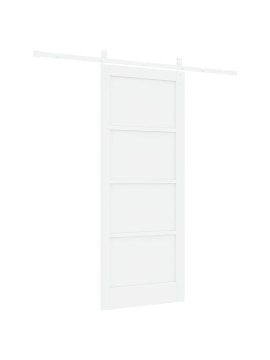 Bīdāmās durvis ar aprīkojuma komplektu baltas 83x202 cm cietas priedes