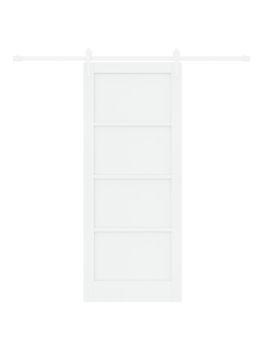 Bīdāmās durvis ar aprīkojuma komplektu baltas 83x202 cm cietas priedes