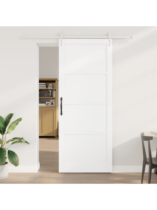 Bīdāmās durvis ar aparatūras komplektu balts 93x232 cm cieta priede