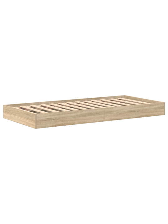 Grāmatplauktu gulta sonoma ozola 75x190 cm inženierijas koka