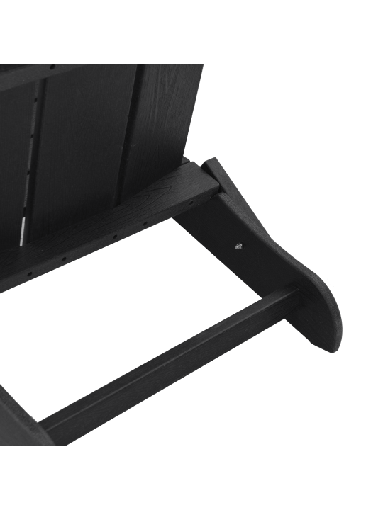 3 daļu dārza atpūtas komplekts melnā krāsā ar hdpe