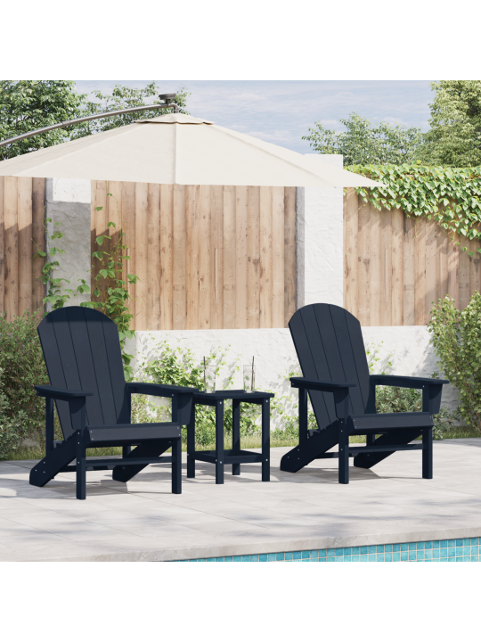 Adirondack krēsli 2 gab. tumši zils 74x82x90 cm hdpe