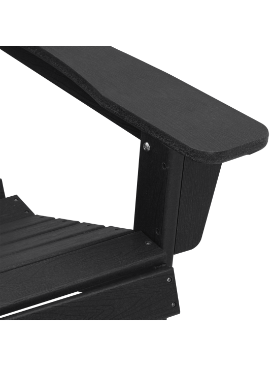 Adirondack krēsli ar kāju balstiem 2 gab melni hdpe