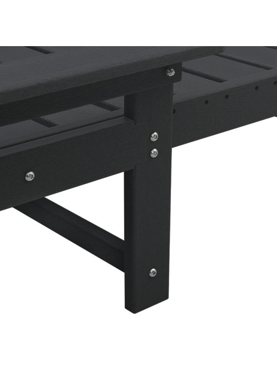 Sauļošanās krēsli 2 gab. melns 162x53x98,5 cm hdpe