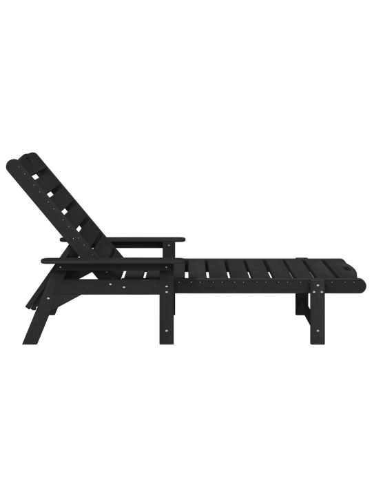 Sauļošanās krēsli 2 gab. melns 162x53x98,5 cm hdpe