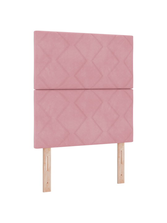 Rozā samtveida galvgalis ar dimanta blokiem - 80 cm