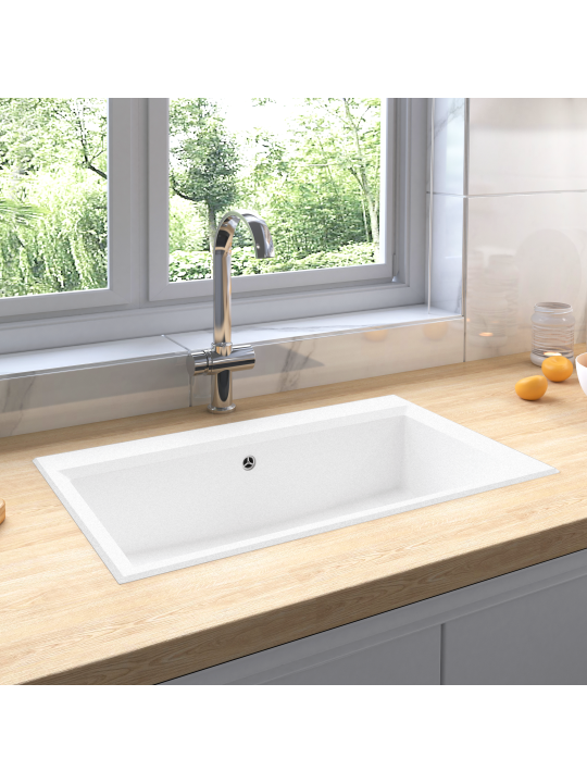 Virtuves izlietne balta 790x500x193 mm granīts