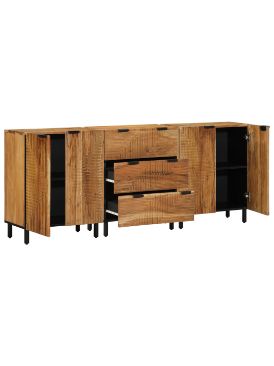 3 daļu sānu skapis dabīgā krāsā 60x33x75 cm solidā akācijas.