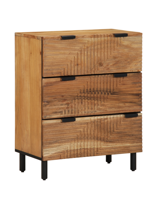 3 daļu sānu skapis dabīgā krāsā 60x33x75 cm solidā akācijas.