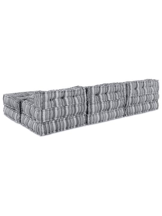 4-sēdvietu modulārs pouffe dīvāns pelēkā krāsā