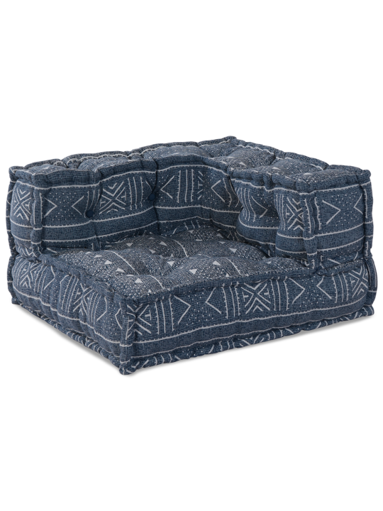 2-sēdvietu modulārs poufs dīvāns indigo krāsā