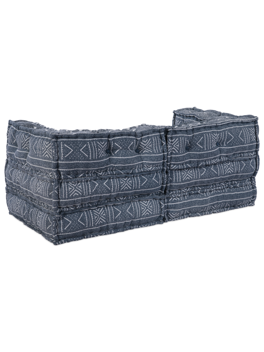 2-sēdvietu modulārs poufs dīvāns indigo krāsā