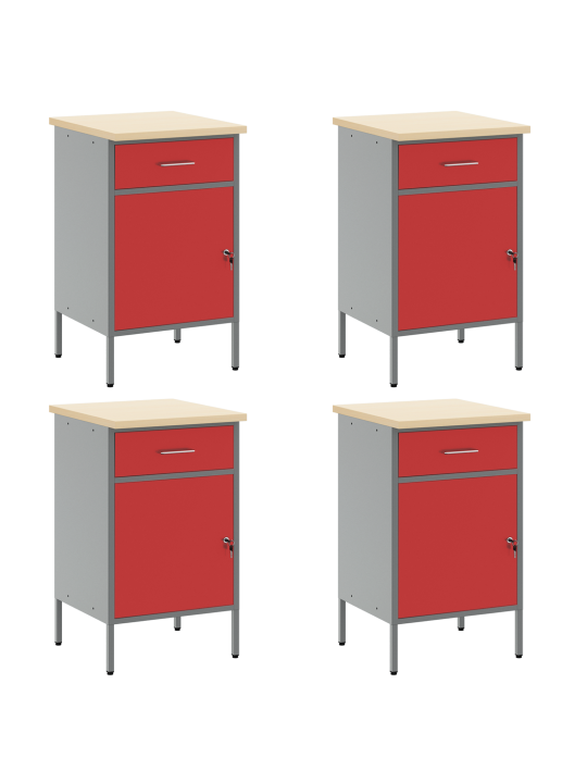 10 daļu darba skapja un piekares dēļa komplekts, sarkans, mdf un metāls
