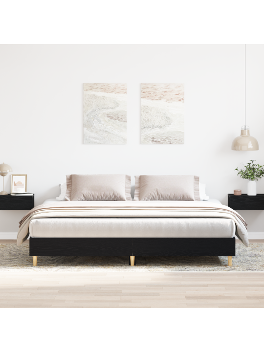 Gultas rāmis Melna ozola 180x200 cm Inženierijas koks