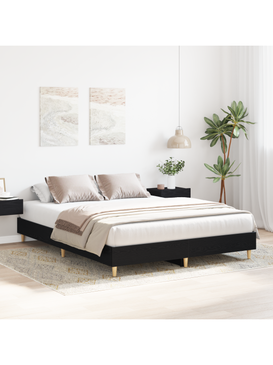 Gultas rāmis melnais ozols 150x200 cm saplāksnis