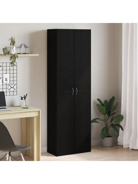 Biroja skapjis melnais ozols 60x32x190 cm inženieru koks