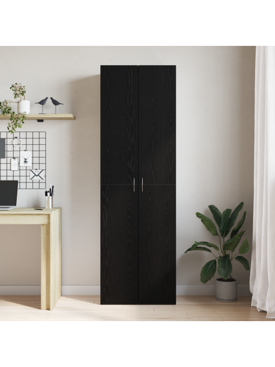 Biroja skapjis melnais ozols 60x32x190 cm inženieru koks