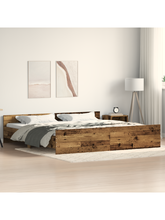 Gultas rāmis vecs koks 200x200 cm inženieru koks