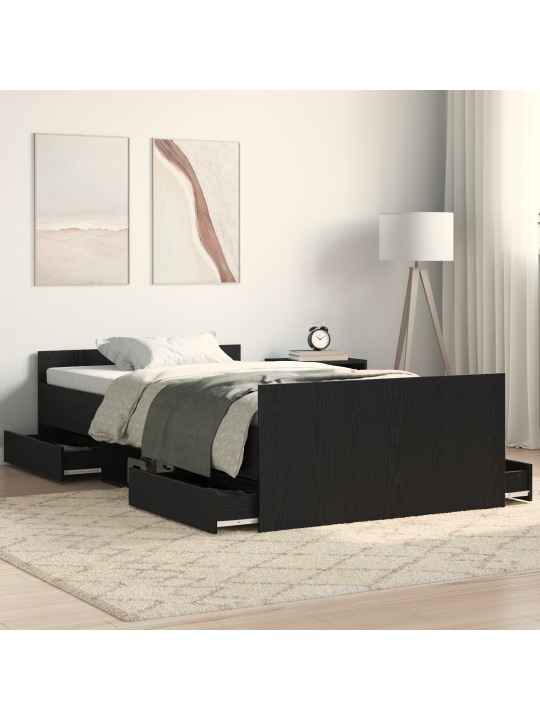 Gultas rāmis bez matrača Melnā ozola 100x200 cm Inženierijas koks