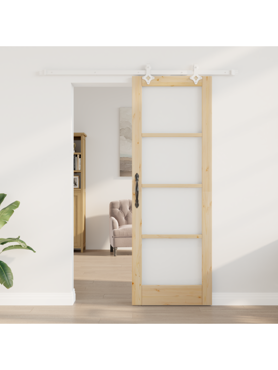Bīdāmās durvis ar aparatūras komplektu 73.5x211 cm cietā koka priede