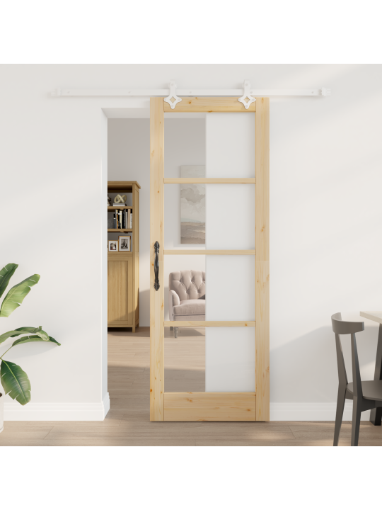 Bīdāmās durvis ar aksesuāru komplektu 78x211 cm cieta koka priedes
