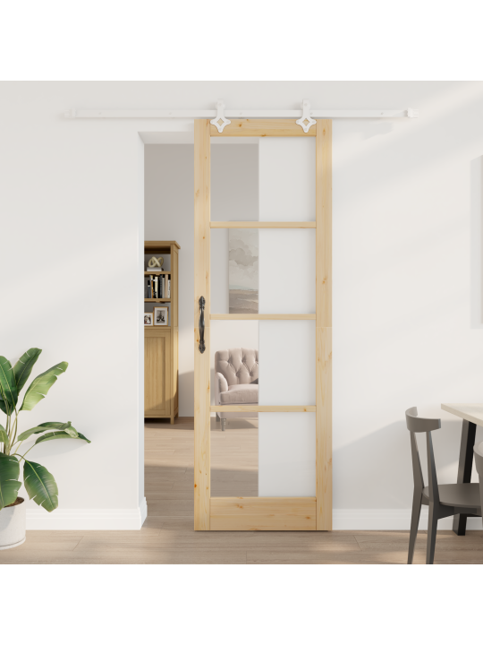 Bīdāmās durvis ar aparatūras komplektu 78x232 cm masīvkoks priede