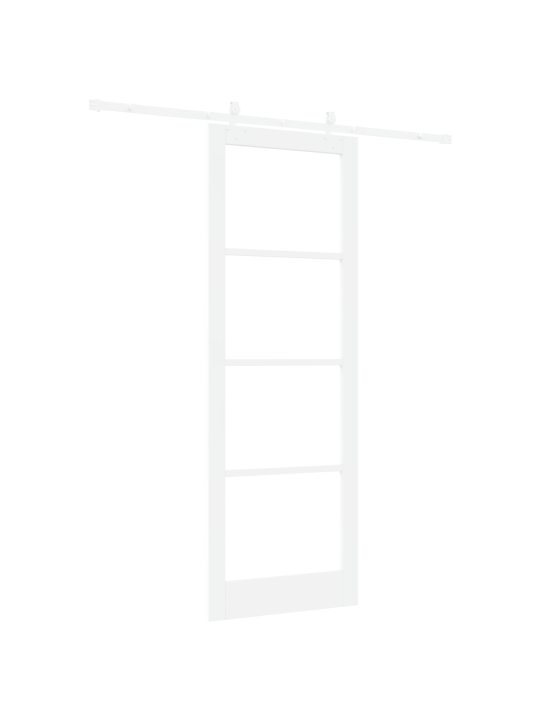 Slīdošas durvis ar aparatūras komplektu balts 83x232 cm masīvkoks priede