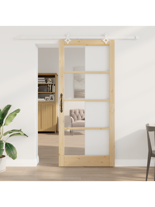 Bīdāmās durvis ar aparatūras komplektu 93x211 cm no cietkoka priedes