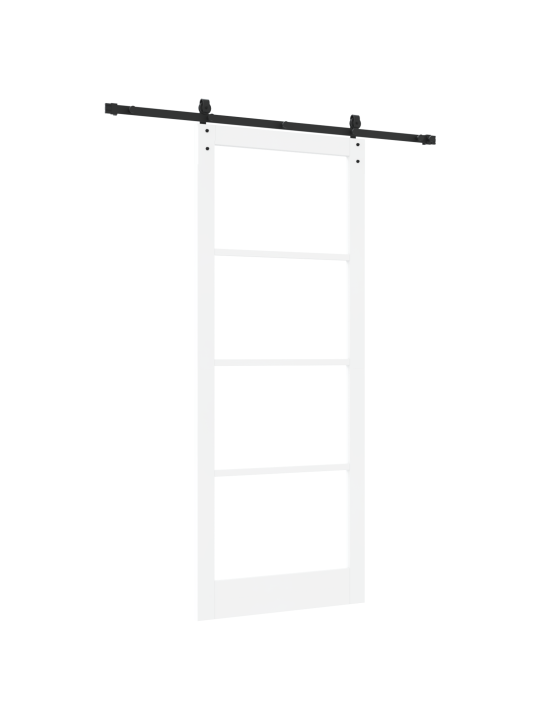 Bīdāmās durvis ar piederumu komplektu balta 93x232 cm Cietais priežu koks