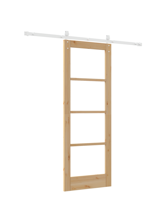 Bīdāmās Durvis ar Uzturēšanas Komplekta 73.5x198.5 cm Cieta Koka Priežu