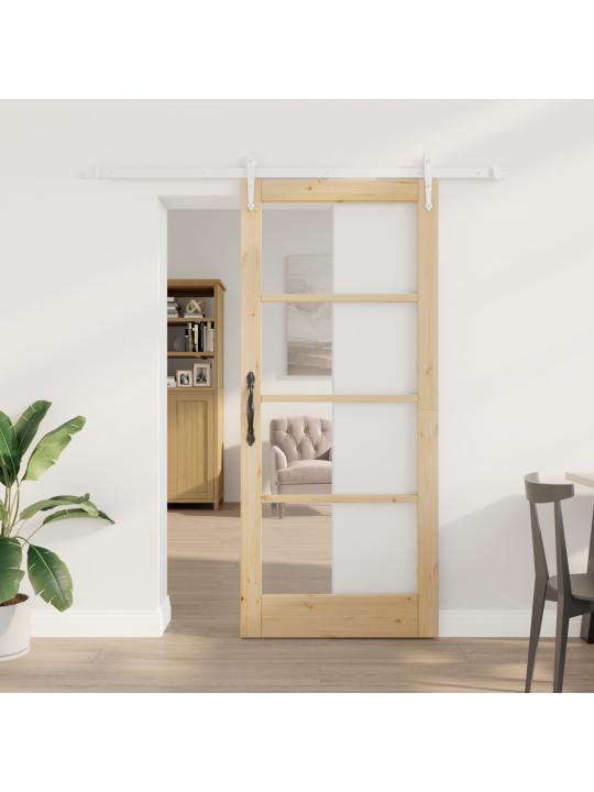 Bīdāmās durvis ar aparatūras komplektu 78x202 cm Ciets koks Priežu