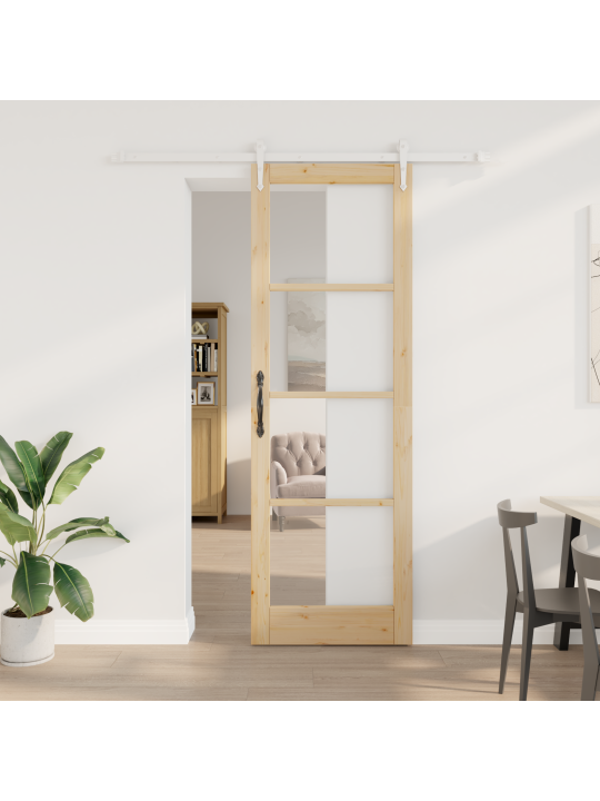 Bīdāmās durvis ar uzstādīšanas komplektu 78x232 cm priedes koks