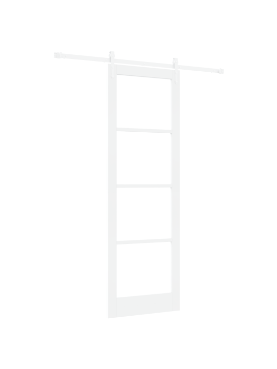 Bīdāmās durvis ar aparatūras komplektu balts 78x232 cm cieta priežu koka