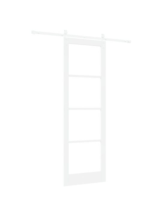 Bīdāmās durvis ar aparatūras komplektu balts 78x232 cm cieta priežu koka