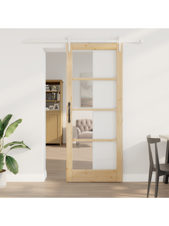 Bīdāmās durvis ar aparatūru 86x211 cm cietais priežu koks