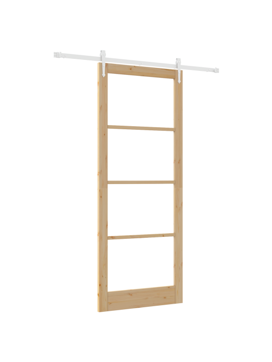 Bīdāmās durvis ar aparatūras komplektu 93x232 cm cietais priedes koks