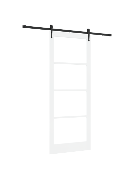 Bīdāmās durvis ar aparatūras komplektu baltas 93x232 cm cietā priedes