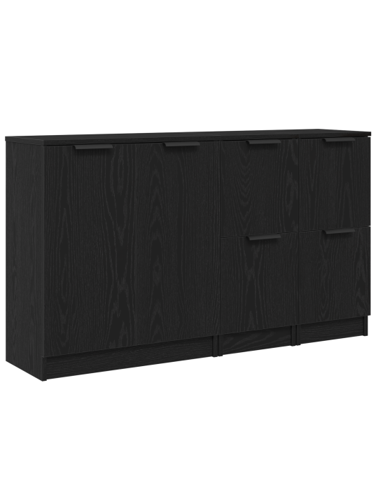 Sideboards 3 gabali melna ozola inženierijas koks