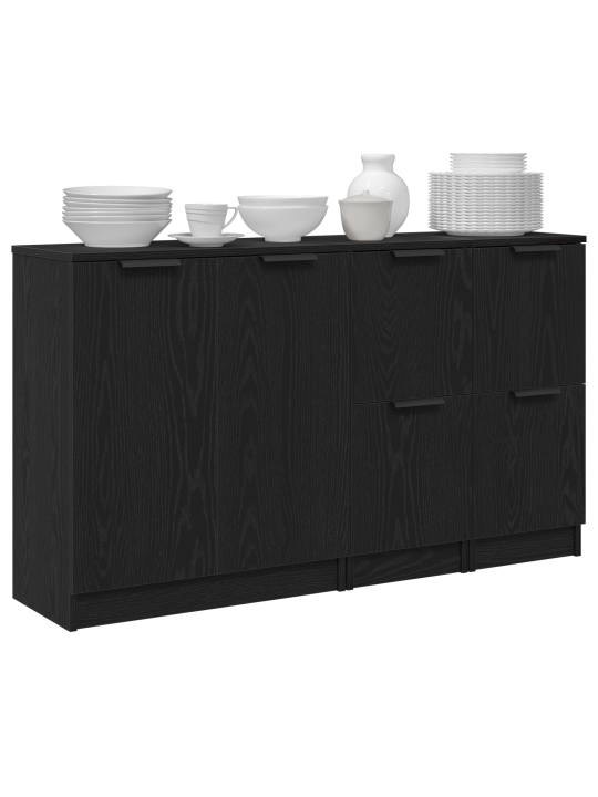 Sideboards 3 gabali melna ozola inženierijas koks