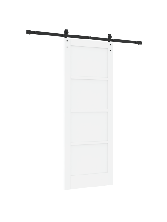 Vidaxl bīdāmās durvis ar montāžas komplektu baltas 78x202 cm solidās priedes, vidaxl iekšējās durvis 'orkdal'baltas 78x202x4 cm solidās priedes