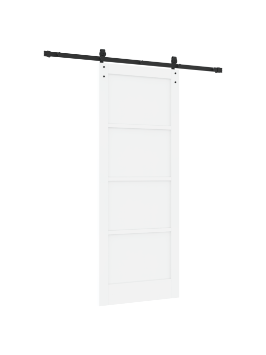 Slīdošās durvis ar aparatūras komplektu baltas 83x211 cm masīvkoka priedes