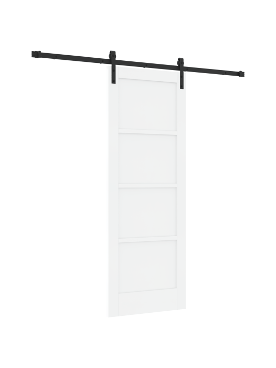 Slīdējošas durvis ar aparatūras komplektu balta 73.5x198.5 cm cietā priedes