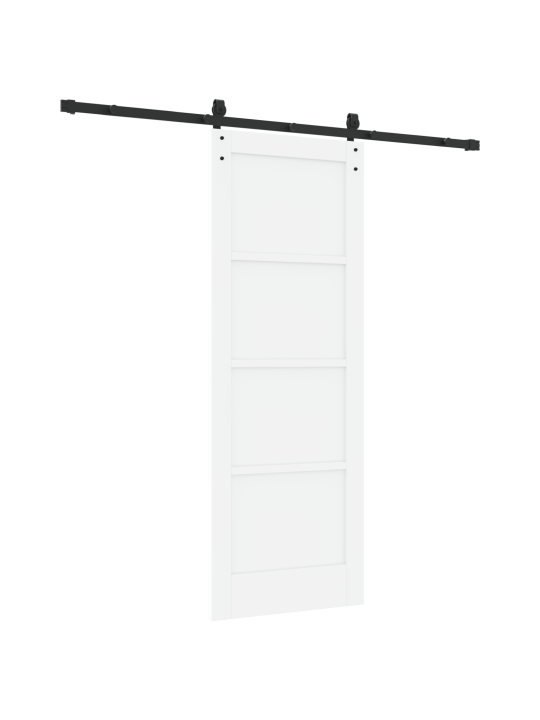 Slīdējošas durvis ar aparatūras komplektu balta 73.5x198.5 cm cietā priedes