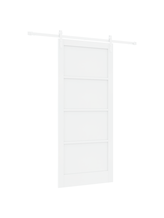 Bīdāmās durvis ar aparatūras komplektu Balta 93x211 cm Ciets koks Priežu