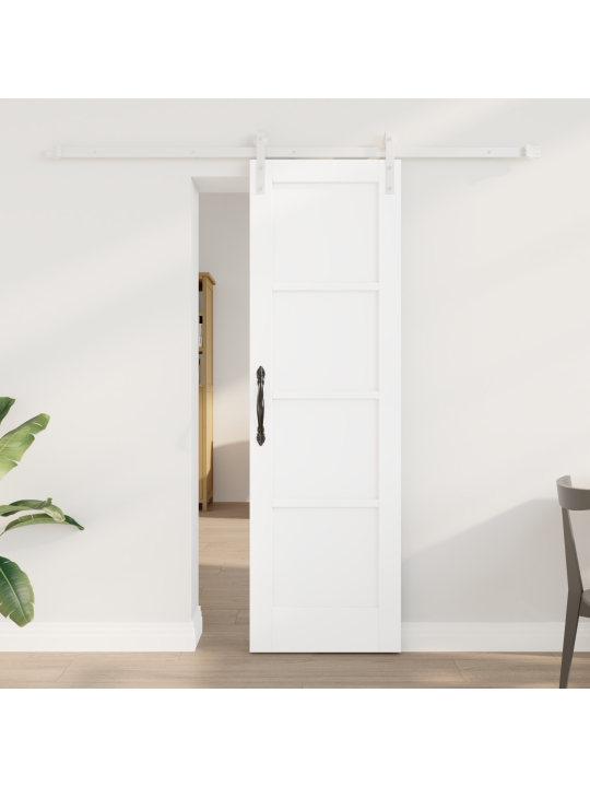Bīdāmās durvis ar piederumu komplektu baltā krāsā 61x198.5 cm cieta koka priedes