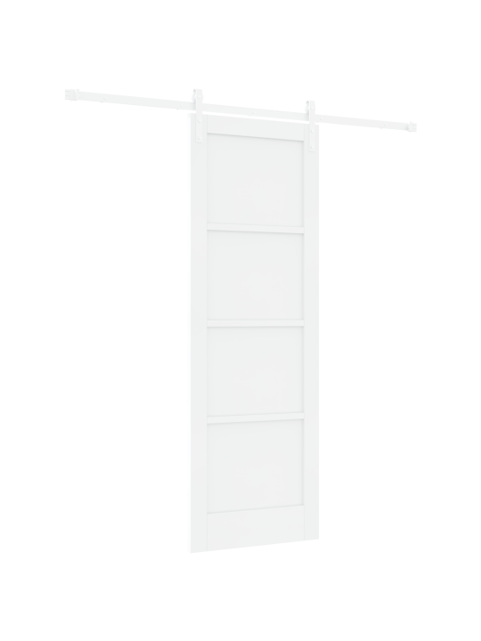 Bīdāmās durvis ar aparatūras komplektu baltas 73.5x211 cm cieta koka priedes