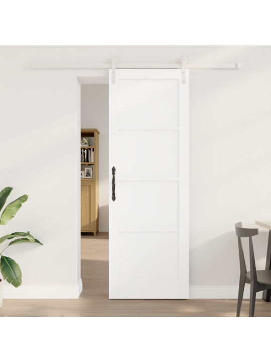 Bīdāmās durvis ar aparatūras komplektu baltas 73.5x211 cm cieta koka priedes